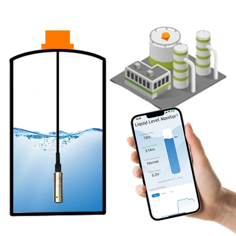 ME202WSP 5m Solar Smart Home Factory High Accuracy WIFI Level Gauge Wireless Oil Diesel Water Level Detector