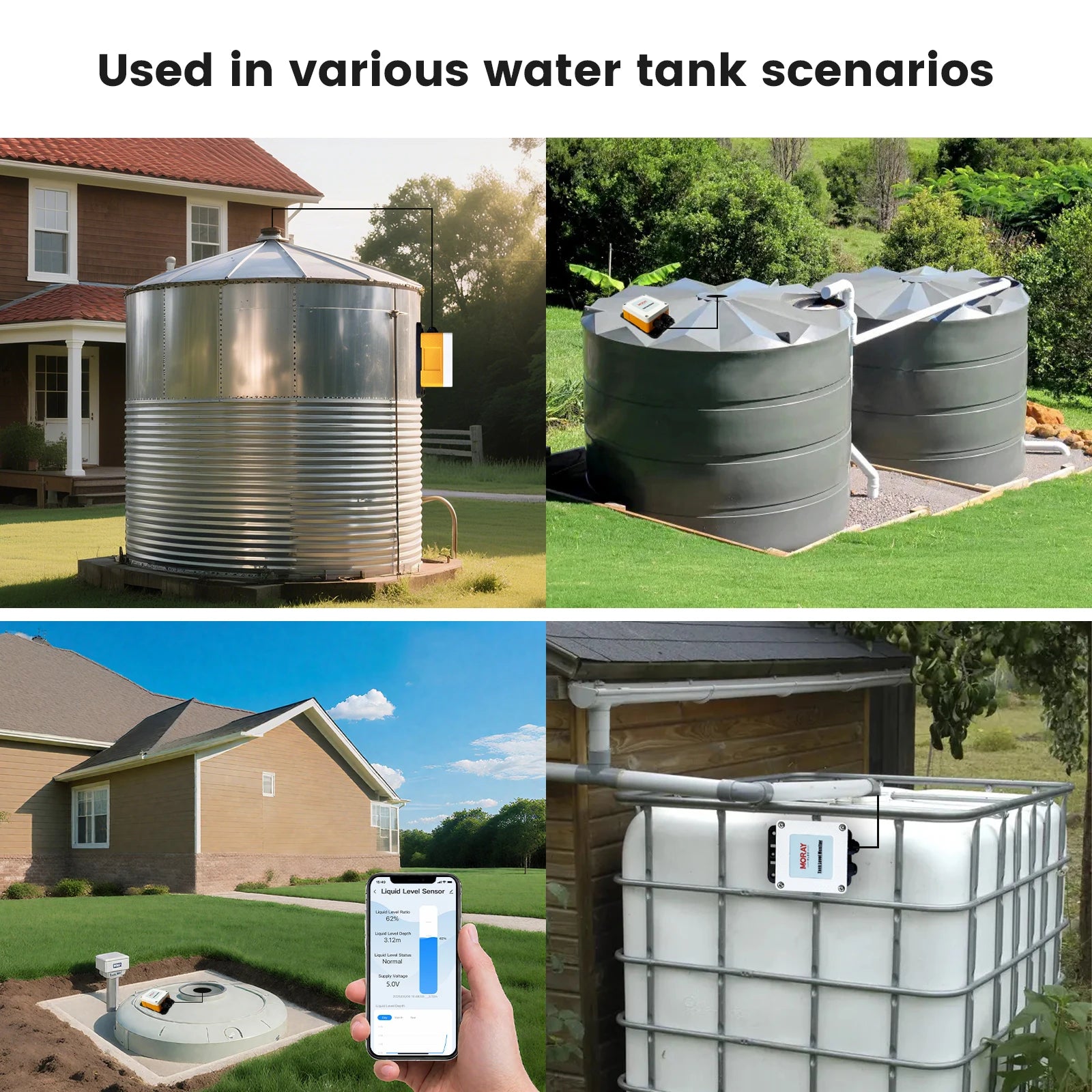 Moray ME202WZ 10M Zigbee Tuya Mobile App Smart Home Wireless Submersible Liquid Level Sensor Water Level Sensor